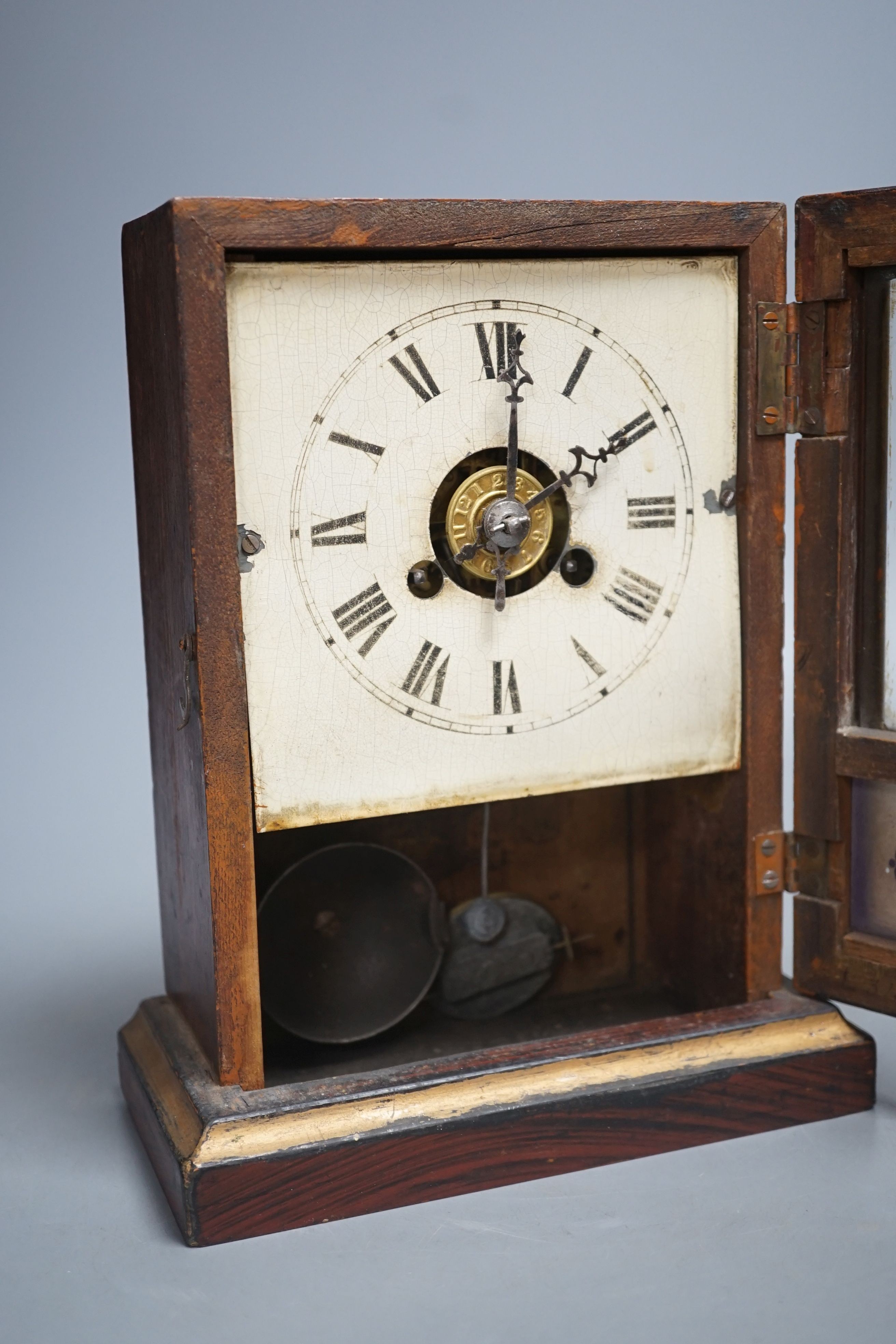 An American shelf clock-22 cms high.